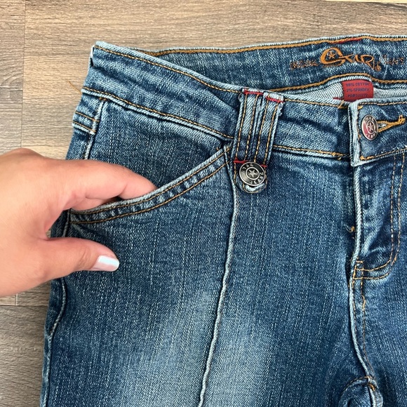 Y2K Star Low Rise Bootcut Raised Front Stitch Seam Jeans Stone Wash Jeans Size 3 - Picture 8 of 10